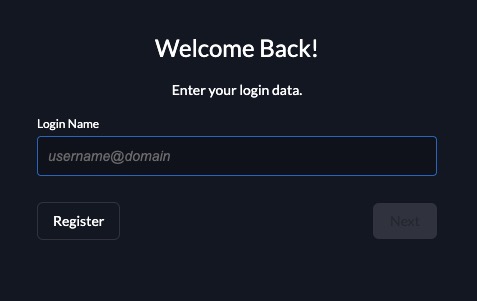 Zitadel log in screen